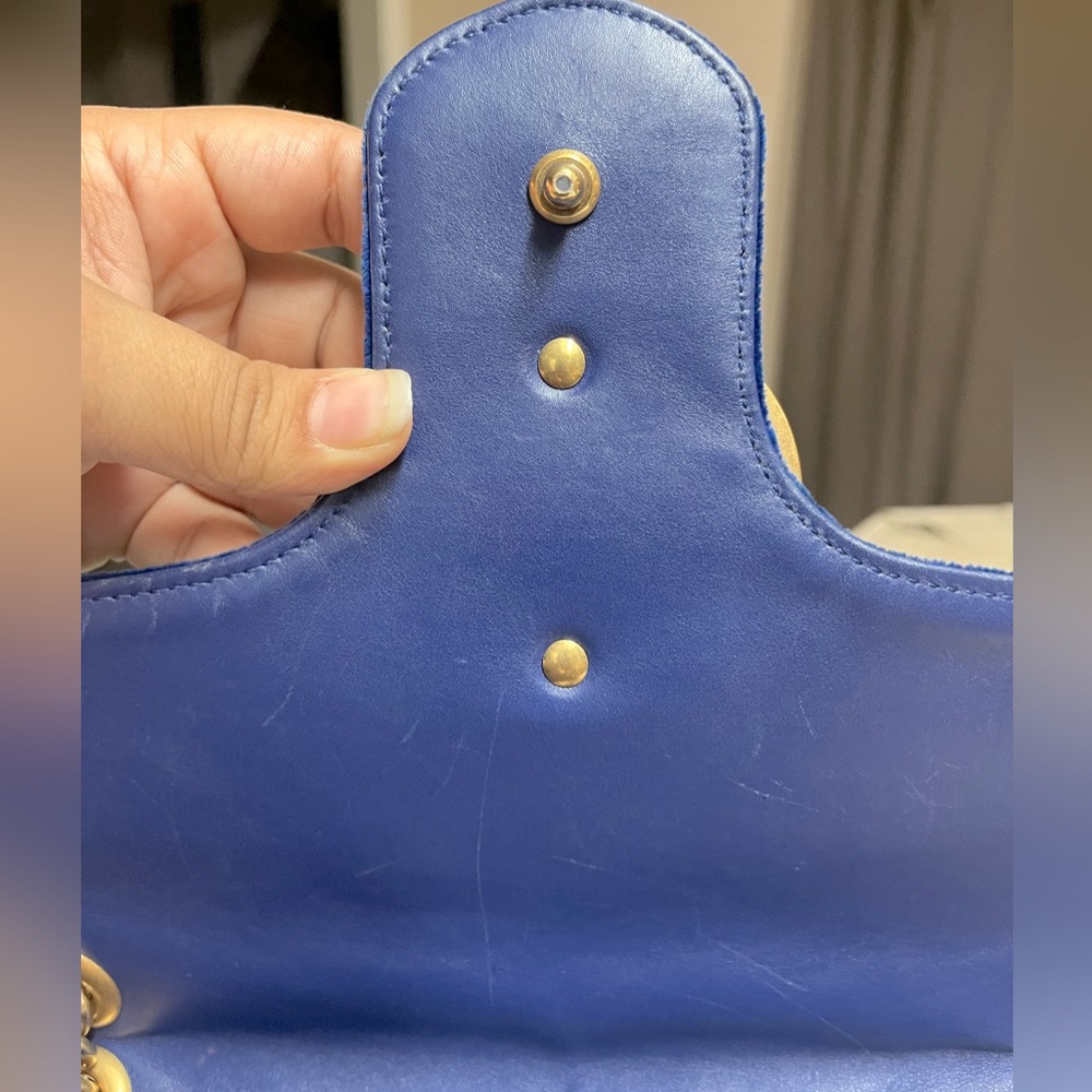 Gucci Big Blue Velvet Shoulder Bag(big size, not the mini/small) - Picture 9 of 16